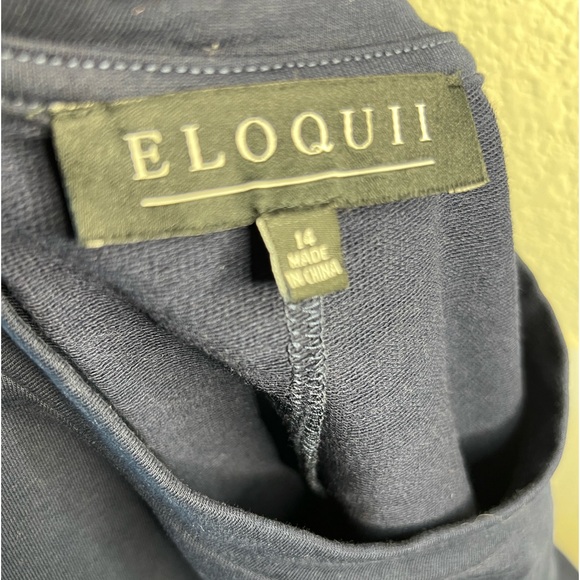 ELOQUII Flounce Hem Sweatshirt Dress in Navy Size 14 Brand New - Picture 3 of 10